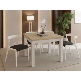 WFL GROUP Quadratischer Esstisch 80 x 77 x 80 cm braun