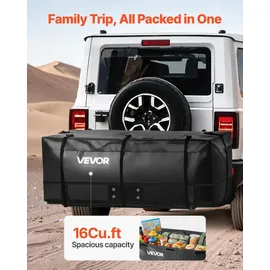 Vevor VVEVOR Gepäckträgertasche für Anhängerkupplung aus wasserdichtes 840D-PVC (0,453 m3), Gepäcktasche zur Aufbewahrung auf der Ladefläche von Lkws mit verstärkten Gurten für PKW SUVs Vans Schwarz
