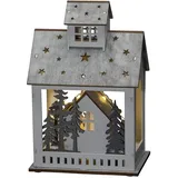 Konstsmide LED Holzsilhouette Haus und Markt 10 warm weiße Dioden