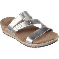 Skechers Damen Martha Stewart Breezie-Shiny Luster Keilsandale, Silber, 39 EU - 39 EU