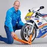 Motorrad Montageständer Frontheber Motorradheber MotoGP Vorderrad - Orange