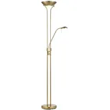 Home Sweet Home Moderner Gold LED-Stehleuchte | 50/50/180cm | Retro Stehlampe Dimmbar Mit Leselampe | Inkl. R7s+G9 Lichtquelle | Warmweiß | Deckenfluter Für Wohnzimmer, Schlafzimmer