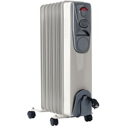 Ölradiator mobiler Heizkörper Ölheizung Heizgerät mit Rollen, Thermostat Überhitzungsschutz, weiß, 3 Stufen 600/900/1500 Watt, BxHxT 35x23x62 cm