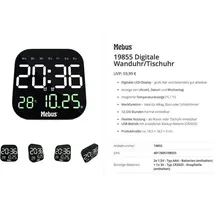 MEBUS Quarz-Wanduhr 19855  schwarz