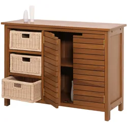 Teak-Waschbeckenunterschrank MCW-M84, Waschtisch Schrank, hochwertiges B-Grade-Teak (Kernholz, 20-30 Jahre), 76x100x40cm
