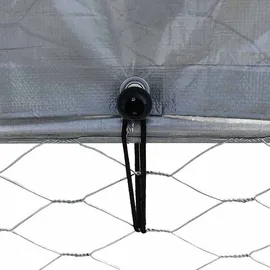 vidaXL Hundezwinger mit Dach und Tür Silbern Verzinkter Stahl