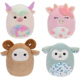 Squishville SQM0506-4er Pack Scheunen Squad, superweiche Mini-Squishmallows, 5cm Plüschfiguren