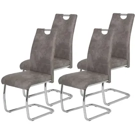 Hela Freischwinger Flora Mikrofaser vintage grau 4er Set