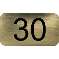 Nummernschild selbstklebend, 35 x 20 mm, Type 30, Kunststoff gold metallic