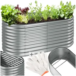 tectake® Hochbeet, aus verzinktem Stahl, stabil, sicher, witterungsbeständig, 200 x 100 x 80 cm