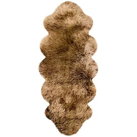 Heitmann-Felle Fellteppich HEITMANN FELLE "Doppel-Lammfell - Premium Qualität" Gr. 41, braun (braun mit hellbraunen spitzen), B:62cm H:70mm L:175cm, Lammfell, Teppiche, Fellteppich, echtes Austral. Lammfell, besonders weich, auch ideal als Bettvorleger