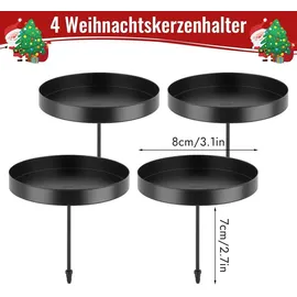 luxuskollektion 6er Set Kerzenhalter Stabkerzen Schwarz Metall Adventskranz
