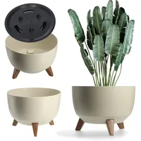 Kadax Blumentopf aus Kunststoff mit drei Einsteckstützen, Pflanzkübel, Blumenkübel,