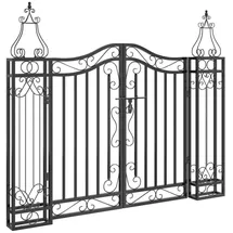 vidaXL Schmiedeeisen Gartentor 121 x 8 x 100 cm schwarz 363430