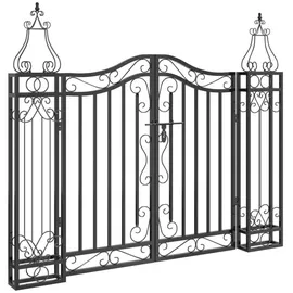 vidaXL Schmiedeeisen Gartentor 121 x 8 x 100 cm schwarz 363430