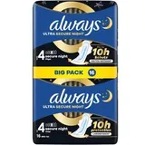 Always Ultra-Binden Secure Night, 4, mit Flügeln, Big Pack