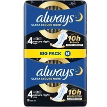 Always Ultra-Binden Secure Night, 4, mit Flügeln, Big Pack