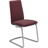 Polsterstuhl STRESSLESS "Laurel", rot (bordeaux batick, chrom glänzend), B:53cm H:92cm T:59cm, Leder BATICK: BATICK ist ein leicht korrigiertes, durchgefärbtes und genarbtes Möbelleder, bei dem die meisten Unebenheiten und Spuren in der Regel entfernt wurden., Stühle, Polsterstuhl, Low Back, Größe M, mit Beinen aus Stahl in Chrom glänzend