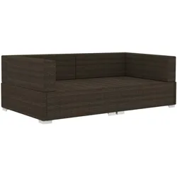 vidaXL Ecksofas 2 Stk. mit Auflagen Poly Rattan Braun