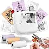 Phomemo Mini Drucker, M02X Aufkleber Drucker für Smartphone Taschendrucker Bluetooth Fotodrucker für Geschenke, DIY Erstellung, Studiennotizen, Fotos,Tragbarer Thermodrucker mit 3 Rollen Papier