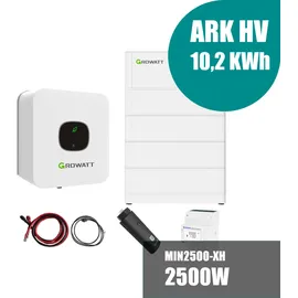 Growatt MIN 2500-XH Hybrid Wechselrichter mit 10,2 kWh Solarspeicher-Set
