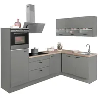 OPTIFIT Winkelküche L-Form 265 x 175 cm grau