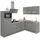 OPTIFIT Winkelküche L-Form 265 x 175 cm grau