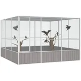 vidaXL Vogelkäfig Grau 302,5 x 324,5 x 211,5 cm Stahl