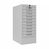 Phoenix MD-Serie MD0604G Stahlschrank 10 Schubladen - Grau - mit Schlüsselschloss