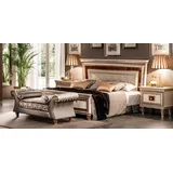 JVmoebel Komplettschlafzimmer Arredoclassic Schlafzimmer Set in Weiß und Grau mit Chaiselongue, (4-tlg), Made in Europa weiß
