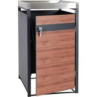 Mendler 1er Mülltonnenverkleidung mit Pflanzkasten HWC-J82, erweiterbar, Metall 37kg,