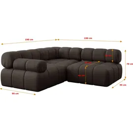 altdecor Ecksofa modulares Sofa Mende-L1 - 190x190x70 cm Braun Velours