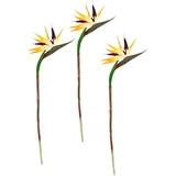 I.GE.A. Künstliche Blume Strelitzie Paradiesvogelblume Exotischer Dekozweig Zweig Einzelblume Dekoblume Tropische Vase Arrangement Gesteck Stielblume Gold Hochzeit Hawaii Party Themenparty Dekoration