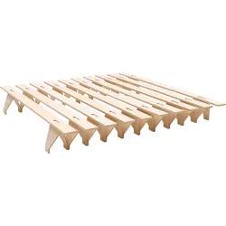 Futonbett TOJO "lieg", beige (natur), B:193cm H:27cm L:195cm, Betten, reduziertes Design, in mehreren Breiten, erweiterbar zum Familienbett