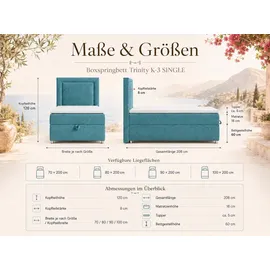 Best For Home Trinity 90 x 200 cm Blau/Türkis
