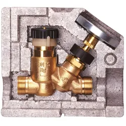 Flamco Zirkulationsventil DN 15, 50-60 Grad C Außengewinde-Außengewinde, Isolierung und Thermometer M1206340