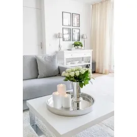 Edzard Tablett Alaska (ø 32 cm) rund, Edelstahl, hochglanzpoliert, Serviertablett, Dekotablett