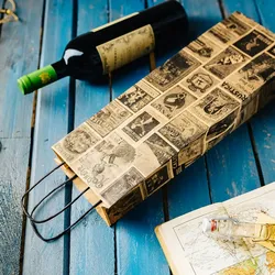 BIOZOYG 100 Stück Geschenktaschen vintage Flaschentaschen für Weinflaschen Weinbeutel aus Kraftpapier umweltfreundliche Weintüten aus Kraftpapier