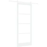 vidaXL Haustür Schiebetür ORKDAL Weiß 93 x 232 cm Massivholz Kiefer und Glas (1-St) weiß