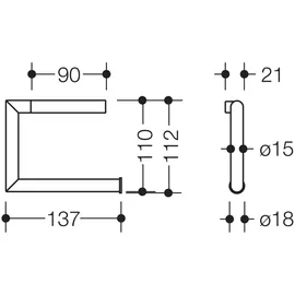 Hewi System 162 verchromt, f. 1 WC-Rolle
