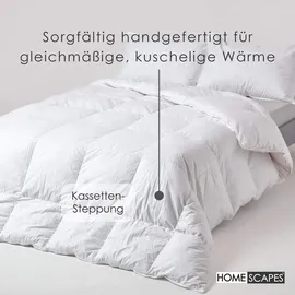 Homescapes Winterbettdecke 230x220 cm Entenfedern Daunen, Wärmeklasse 4, - Weiß