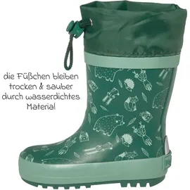 Playshoes Gummistiefel - Waldtiere - Grün - Gr. 21