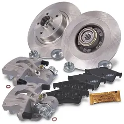 Atec 2x Bremsscheibe +Beläge +Bremssättel Hinterachse für Renault