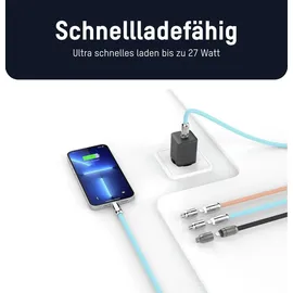 Ansmann Handykette, Lanyard USB C auf Lightning Kabel, Handyband zum umhängen, - Blau