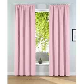 OTTO home Verdunkelungsvorhang OTTO HOME "Solana, Gardinen mit Kräuselband, Vorhänge, Wohnzimmer, modern" Gr. 4, rosa, B:140cm H:245cm, Polyester, Gardinen, 2er-Set Verdunklungsvorhang mit Thermofunktion, Bestseller, einfarbig