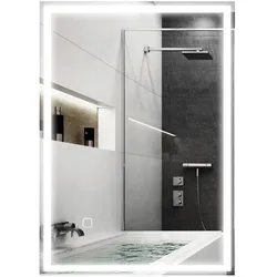 HOMCOM Badezimmerspiegel Glas, Kunststoff