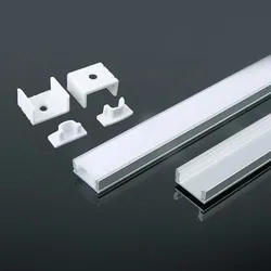 2m Aluprofile Alu Schiene Leiste Profil LED Kanal Deckenanbringung für LED Strip Profil mit Milchglas Abdeckung