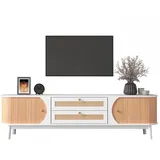 Okwish TV-Schrank 170x39,5x46 cm Weiß Holz