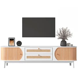 Okwish TV-Schrank 170x39,5x46 cm Weiß Holz