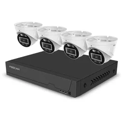 Foscam FN9108E-T4-2T Video-Überwachungssystem Weiß 4x 3K PoE Dome Kamera, 1x 8-Kanal NVR